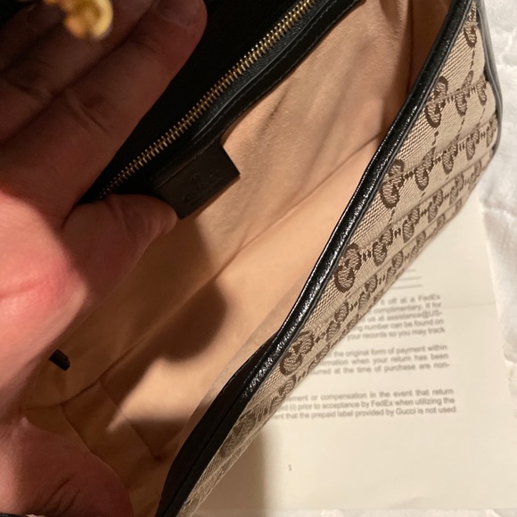 Gucci Marmont small shoulder bag beige/ebony GG canvas - Picture 7 of 13